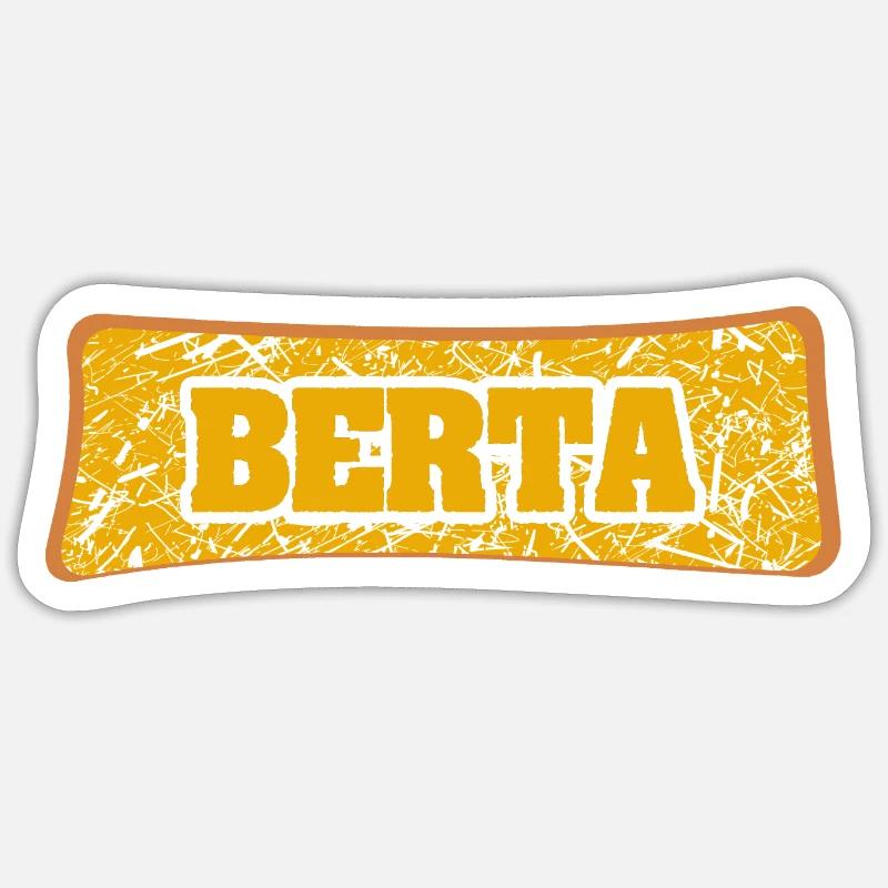 Heirat Berta - Sticker Größe S (10 x 10 cm) - Mattweiß