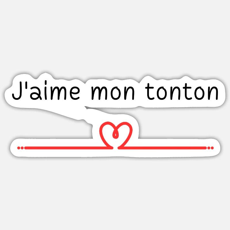 Ich liebe meinen Onkel - Sticker Größe S (10 x 10 cm) - Mattweiß