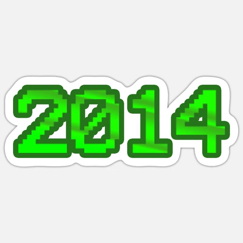2014 2014 - Sticker taille S (10 x 10 cm) - blanc mat
