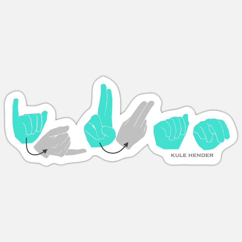 JUAN turquoise - Sticker size S (10 x 10 cm) - white matte