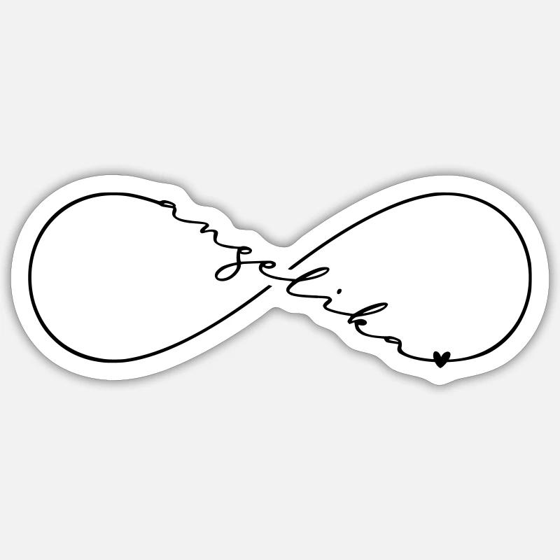 Angelika Name Infinity Symbol - Sticker size S (10 x 10 cm) - white matte