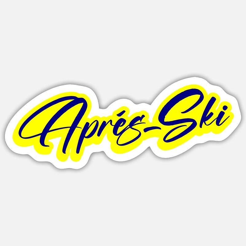 Après-ski - Sticker taille S (10 x 10 cm) - blanc mat