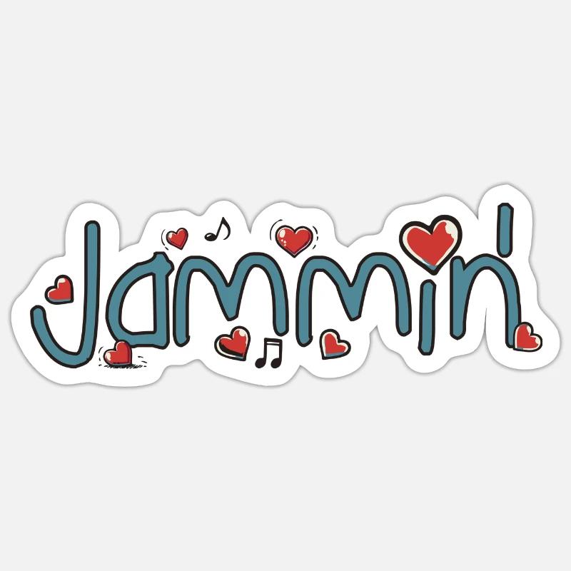 Jammin' - Sticker taille S (10 x 10 cm) - blanc mat