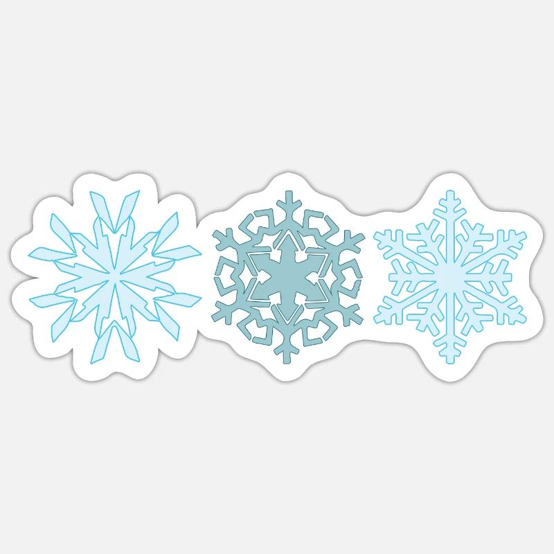 Schneeflocken - Sticker Größe S (10 x 10 cm) - Mattweiß