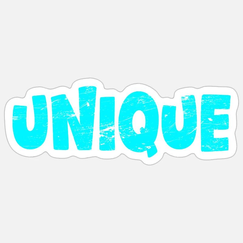 unique blau Sticker Größe S (10 x 10 cm)