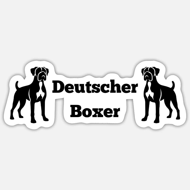 Deutscher Boxer - Sticker Größe S (10 x 10 cm) - Mattweiß