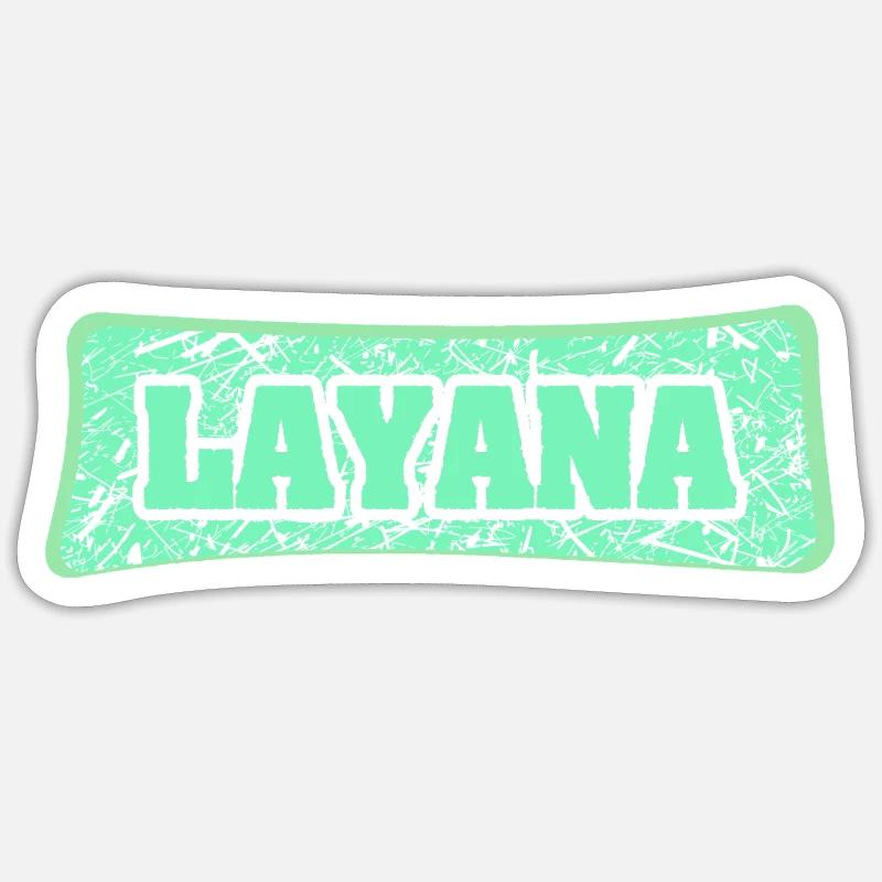 Layana comme nom de naissance - Sticker taille S (10 x 10 cm) - blanc mat