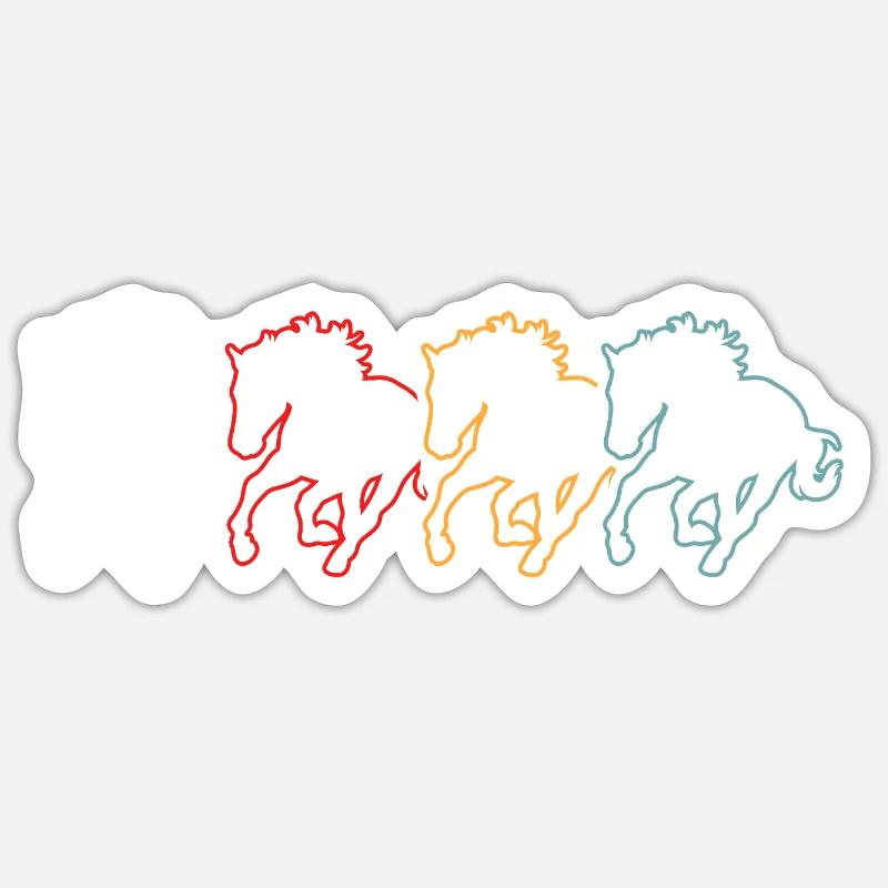 Monter à cheval - Sticker taille S (10 x 10 cm) - blanc mat