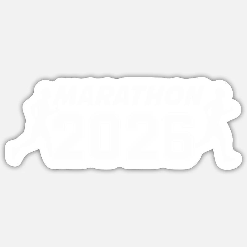 Marathon 2026 - Sticker taille S (10 x 10 cm) - blanc mat