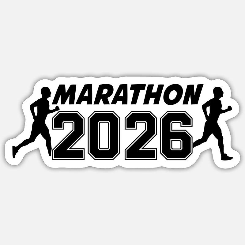 Marathon 2026 - Sticker taille S (10 x 10 cm) - blanc mat