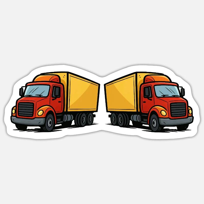 Truck Comic 2 - Sticker size S (10 x 10 cm) - white matte