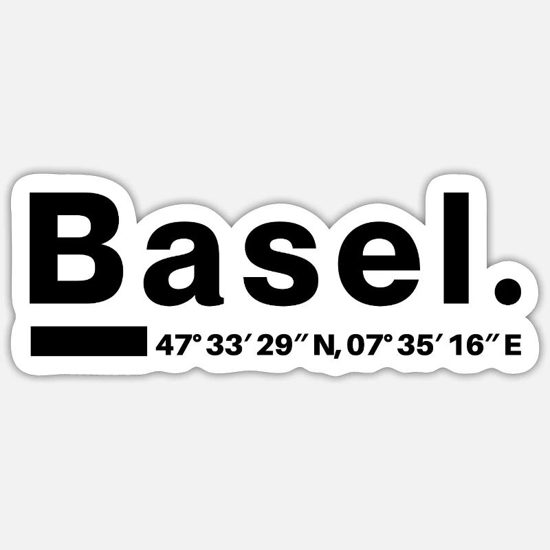 Basel Coordinates - Sticker size S (10 x 10 cm) - white matte