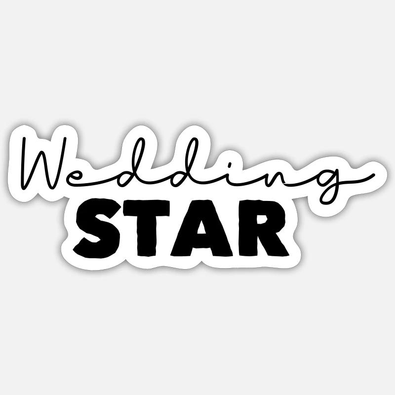 Wedding Star - Sticker Größe S (10 x 10 cm) - Mattweiß