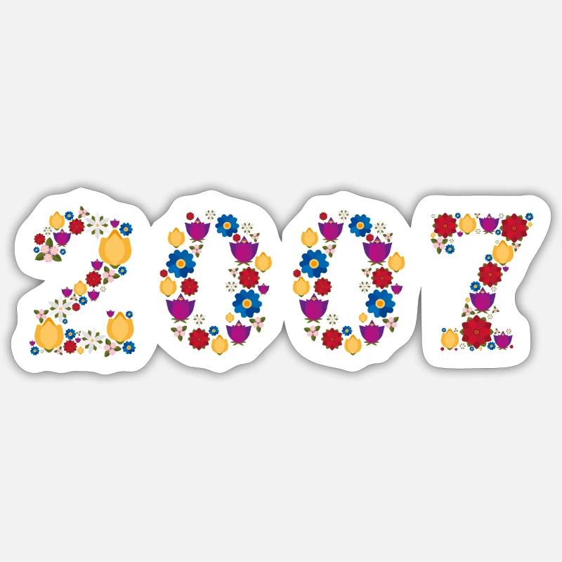 Fleurs 2007 - Sticker taille S (10 x 10 cm) - blanc mat