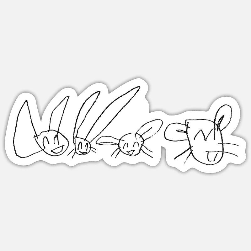 Glückliche Tiere - Sticker Größe S (10 x 10 cm) - Mattweiß