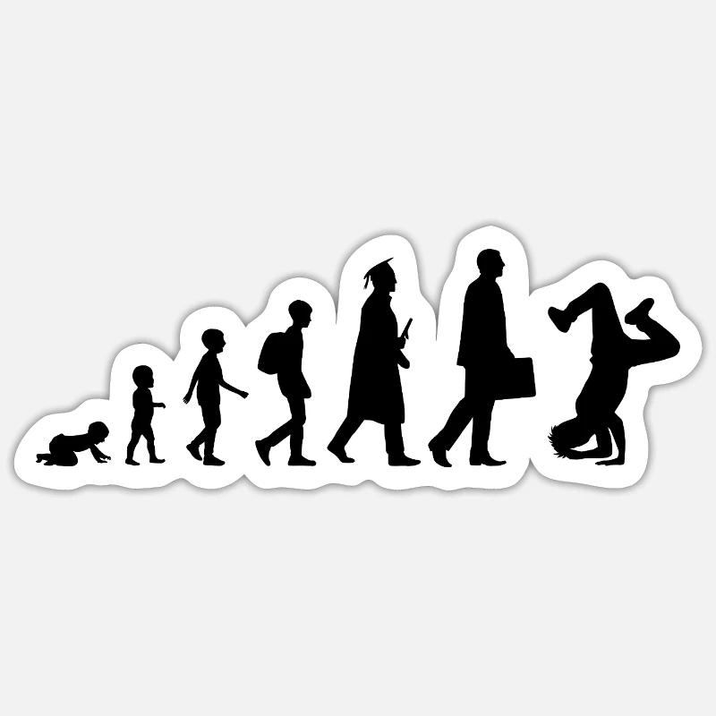 Développement du breakdance - Sticker taille S (10 x 10 cm) - blanc mat