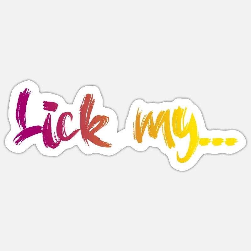 Lèche mon - Sticker taille S (10 x 10 cm) - blanc mat