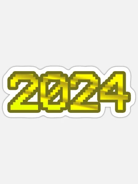 2024 2024 - Sticker Größe S (10 x 10 cm) - Mattweiß