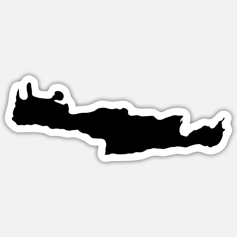 Crète - Sticker taille S (10 x 10 cm) - blanc mat