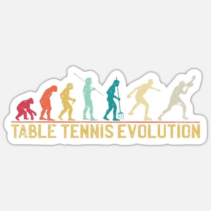 Table Tennis Evolution Progression Design - Sticker size S (10 x 10 cm) - white matte