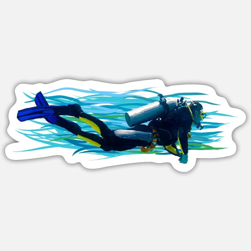 Diver - Sticker size S (10 x 10 cm) - white matte
