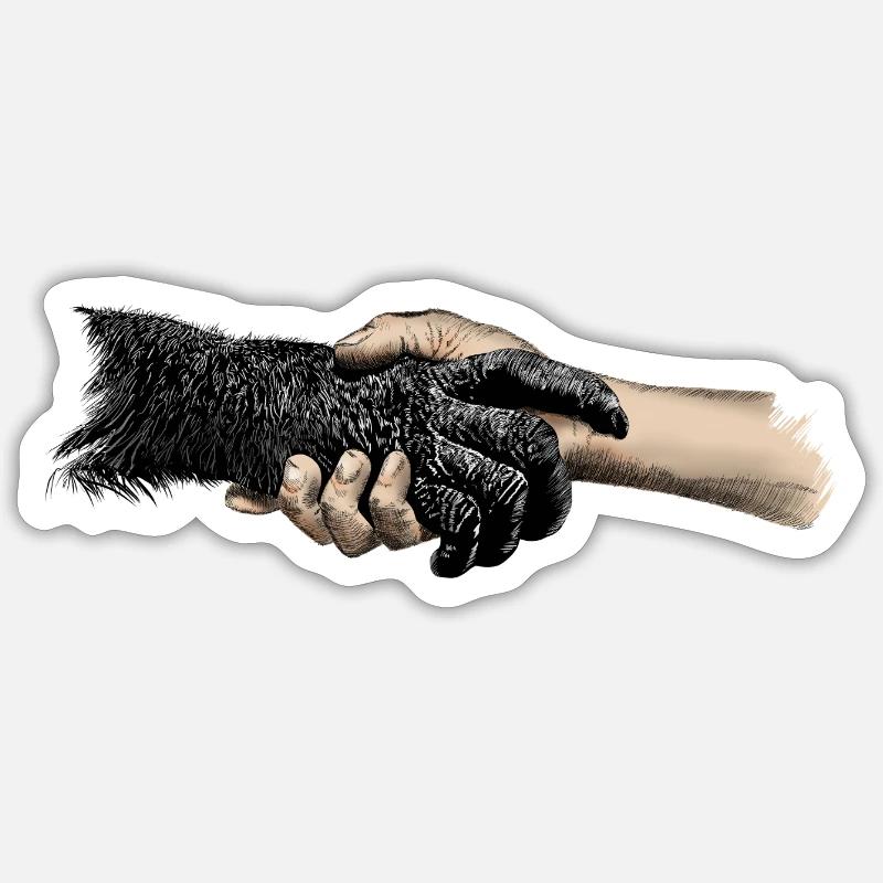 Mains - Sticker taille S (10 x 10 cm) - blanc mat