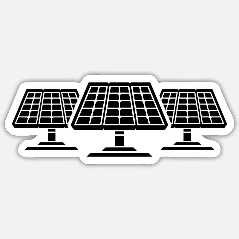Solar PV system panels - Sticker size S (10 x 10 cm) - white matte