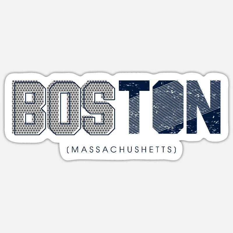 Boston Skyline Silhouette Design - Sticker size S (10 x 10 cm) - white matte