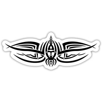 Tribal 2 par Helfspawn - Sticker taille S (10 x 10 cm) - blanc mat - Devant