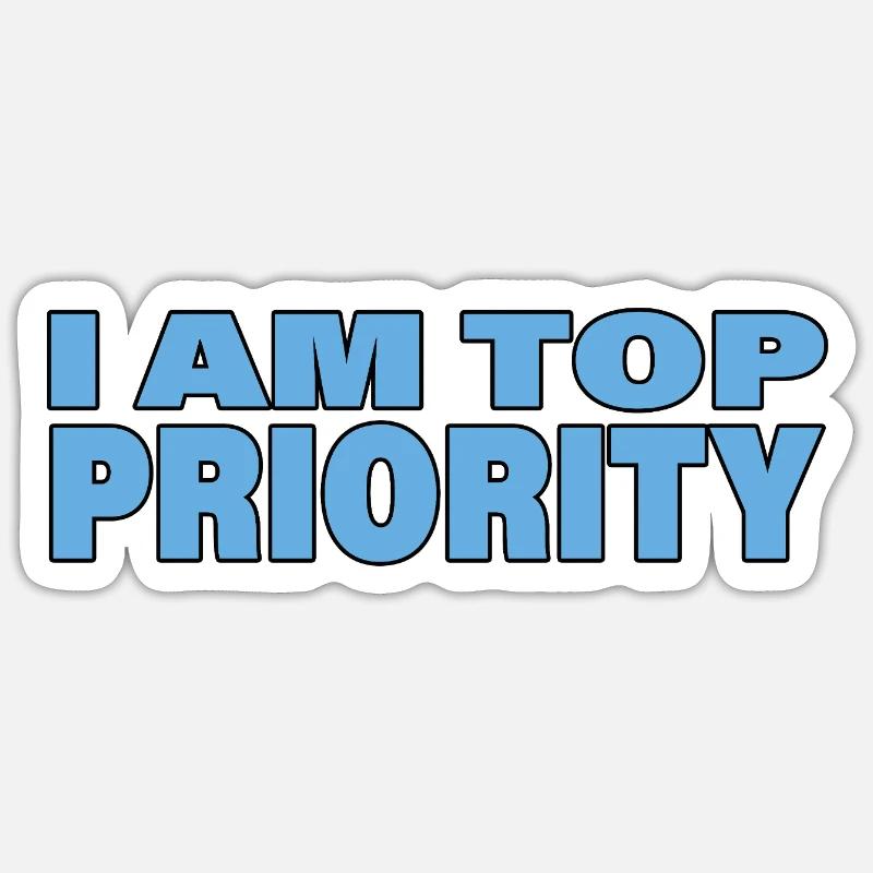 TOP PRIORITY - Sticker Größe S (10 x 10 cm) - Mattweiß