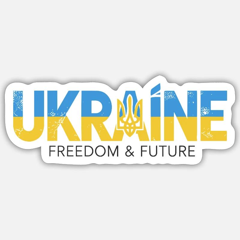 Trident ukrainien Conception de la paix Sticker taille S (10 x 10 cm)