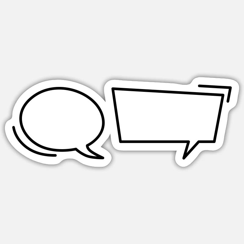 Comic speech bubbles - Sticker size S (10 x 10 cm) - white matte