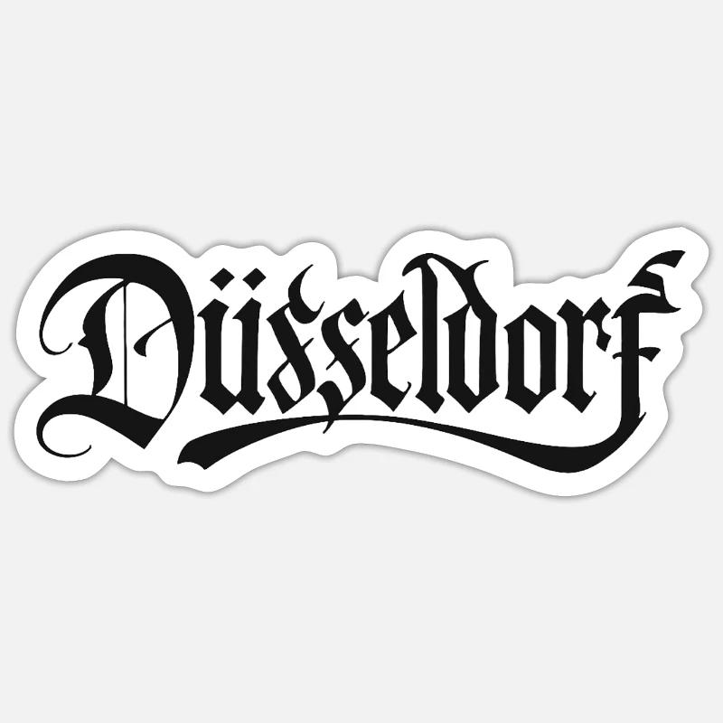 Duiseldorf Gothic Logo - Sticker Größe S (10 x 10 cm) - Mattweiß