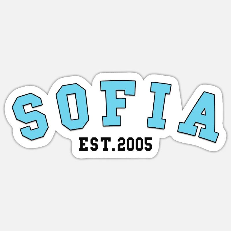 Sofia_Est_2005 - Sticker taille S (10 x 10 cm) - blanc mat
