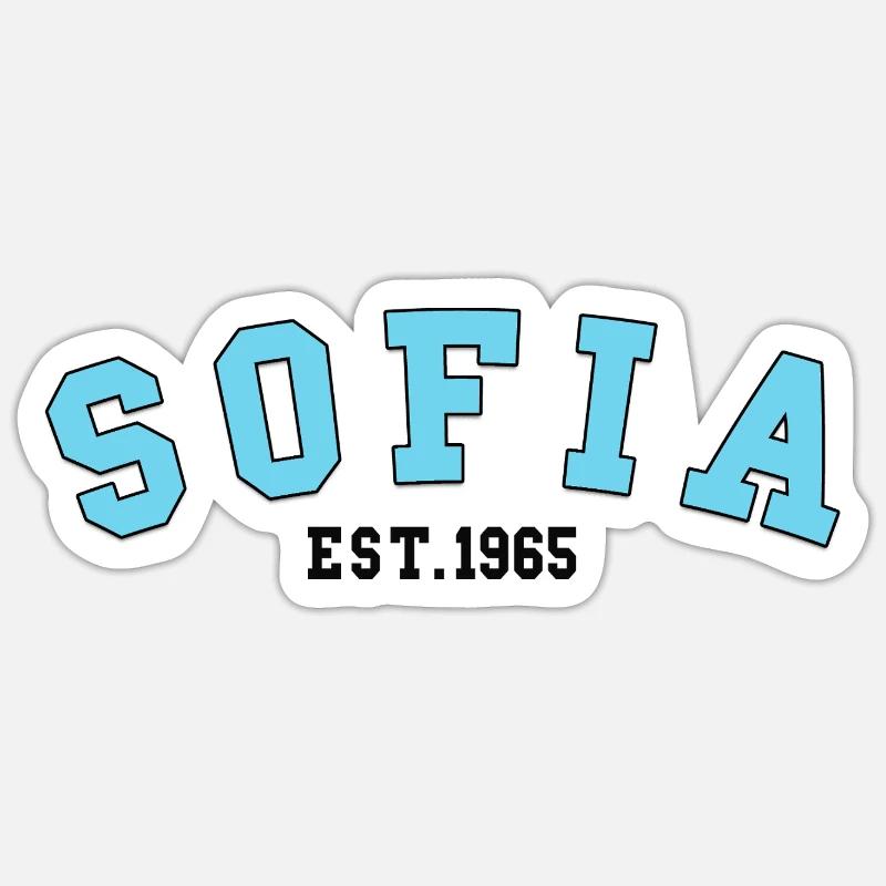 Sofia_Est_1965 - Sticker taille S (10 x 10 cm) - blanc mat