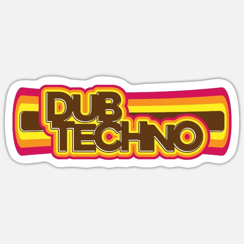 Dub Techno Retro Psychedelia - Sticker Größe S (10 x 10 cm) - Mattweiß