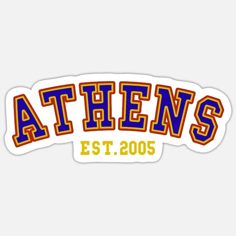 Athènes Est.2005 - Sticker taille S (10 x 10 cm) - blanc mat