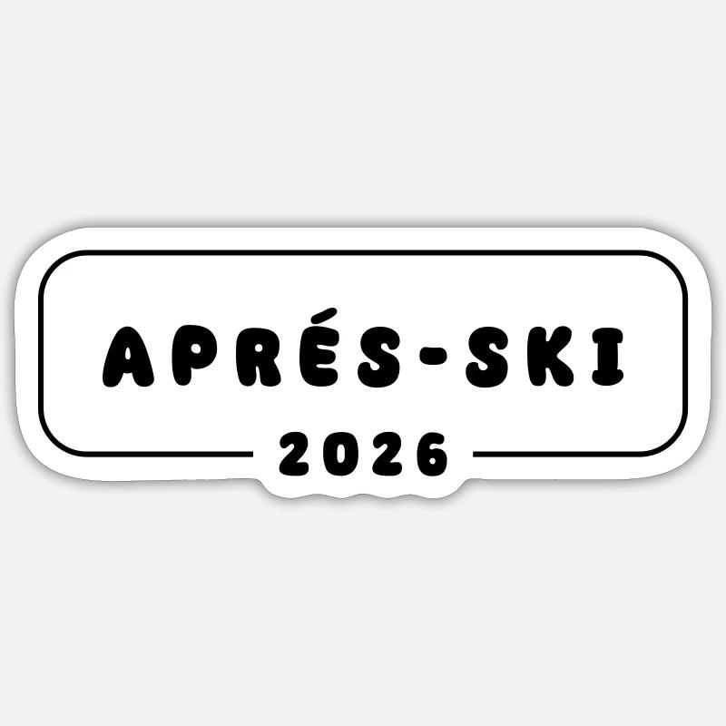 Après-ski 2026 - Sticker size S (10 x 10 cm) - white matte