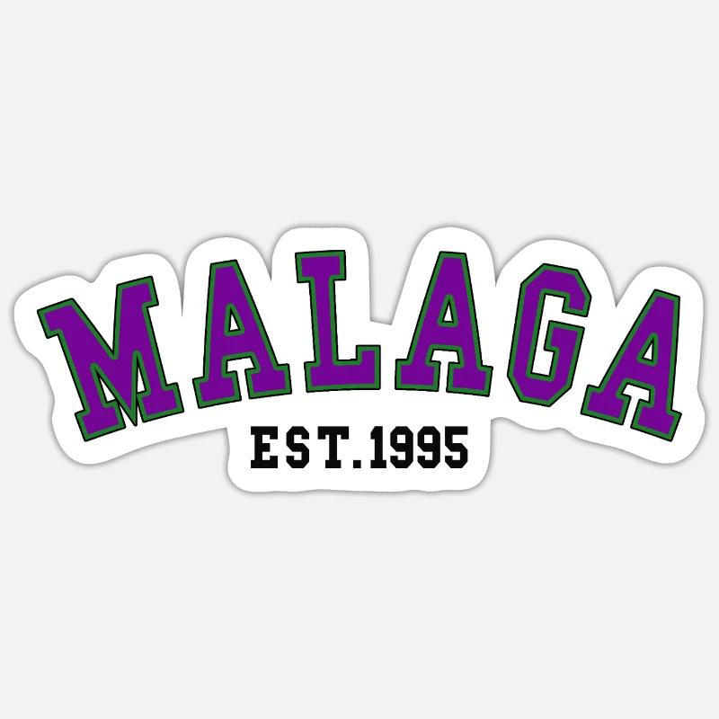 Malaga Est. 1995 - Sticker taille S (10 x 10 cm) - blanc mat