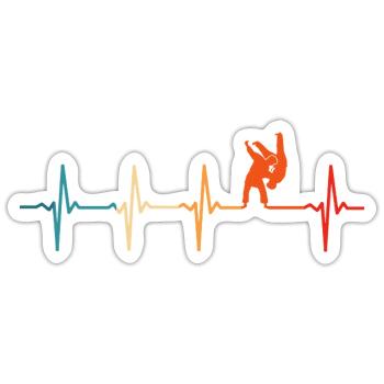Judo Herzschlag Kampfsport Judoka Kampfsportler - Sticker Größe S (10 x 10 cm) - Mattweiß - Vorne