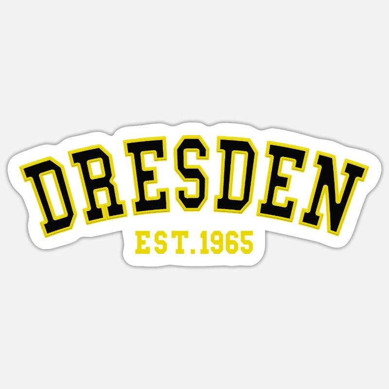 Dresde Est. 1965 - Sticker taille S (10 x 10 cm) - blanc mat