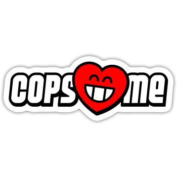 Cops love me (Farben änderbar) - Sticker Größe S (10 x 10 cm) - Mattweiß - Vorne