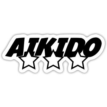 Aikido – Kampfsport – Aikido - Sticker Größe S (10 x 10 cm) - Mattweiß - Vorne