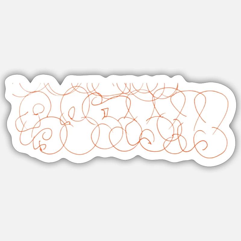 Throw souvenir graffiti de Berlin - up - Sticker taille S (10 x 10 cm) - blanc mat