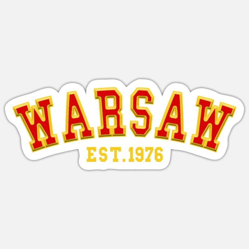 Varsovie fondée en 1976 - Sticker taille S (10 x 10 cm) - blanc mat