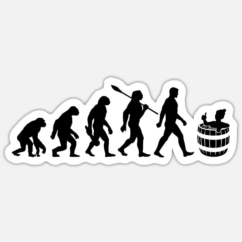 Évolution - Bain de glace - Bain d’hiver - Bain de glace Sticker taille S (10 x 10 cm)