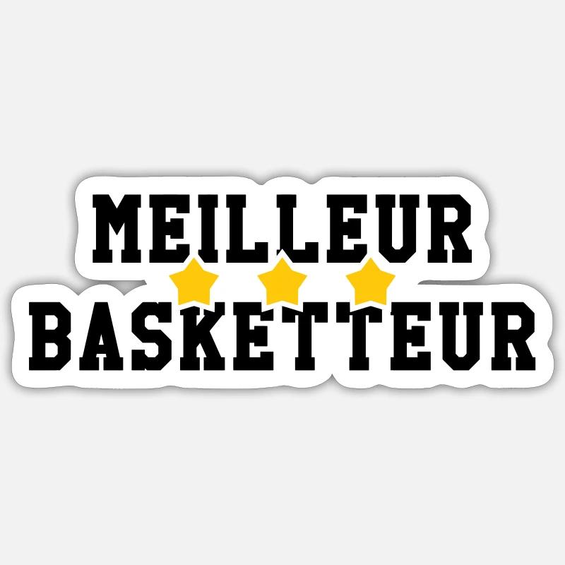 Bester Basketballspieler - Sticker Größe S (10 x 10 cm) - Mattweiß