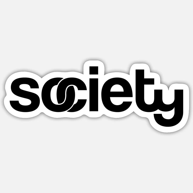 society - Sticker Größe S (10 x 10 cm) - Mattweiß