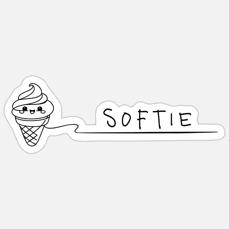 Softie Süßes Softeis Doodle Line Art Sticker Größe S (10 x 10 cm)