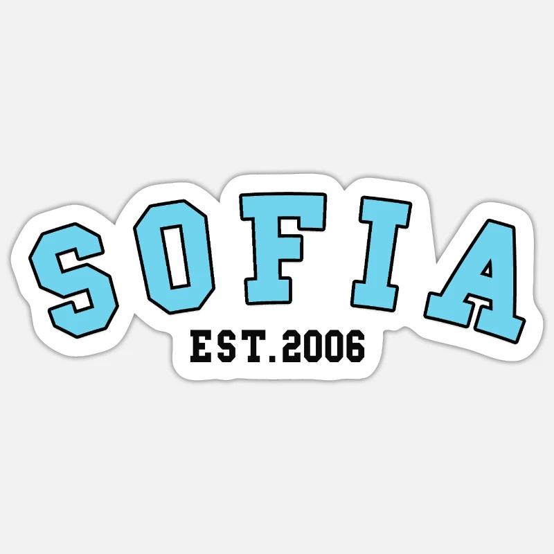 Sofia Fondée en 2006 - Sticker taille S (10 x 10 cm) - blanc mat